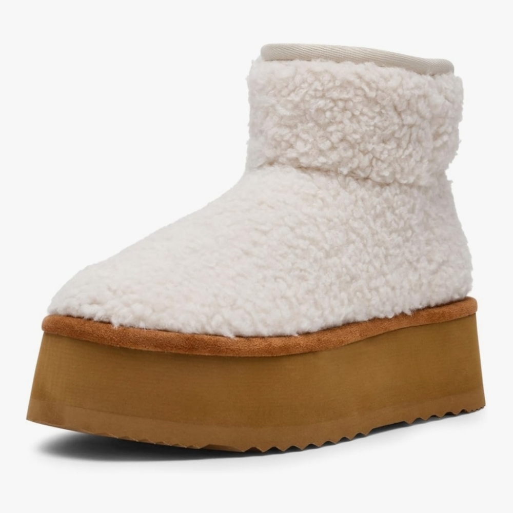Steve Madden Platform Sherpa Ankle Bootie 7.5